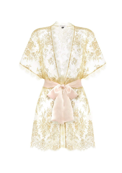 Shop Gilda & Pearl Harlow Gold Lace Robe