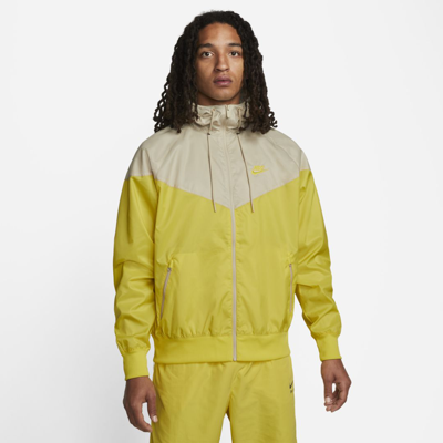 Shop Nike Men's  Sportswear Windrunner Hooded Jacket In Yellow