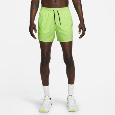 Shop Nike Men's Stride Dri-fit 5" Brief-lined Running Shorts In Green