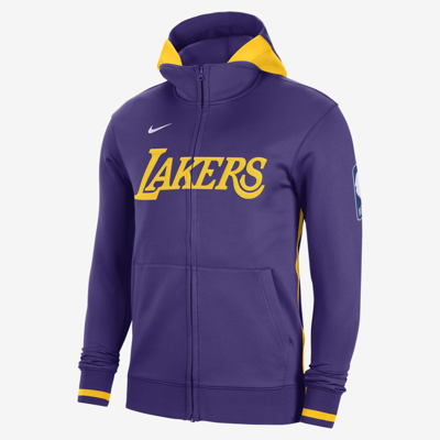 Shop Nike Los Angeles Lakers Showtime  Men's Dri-fit Nba Full-zip Hoodie In Purple