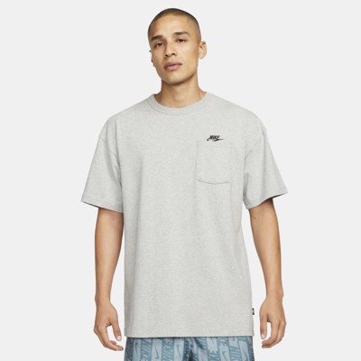 Shop Nike Men's  Sportswear Premium Essentials Pocket T-shirt In Grey