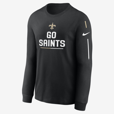 Shop Nike Men's Team Slogan (nfl New Orleans Saints) Long-sleeve T-shirt In Black