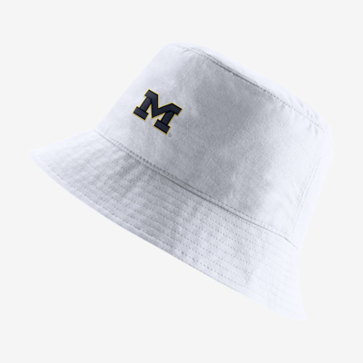 Shop Nike Unisex College (michigan) Bucket Hat In White