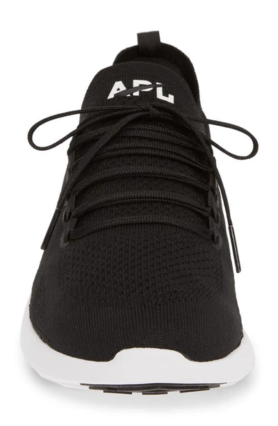 Shop Apl Athletic Propulsion Labs Techloom Breeze Knit Running Shoe In Black/ Black/ White
