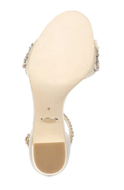 Shop Badgley Mischka Collection Finesse Ankle Strap Sandal In Ivory Satin