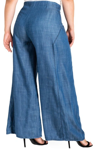 Shop Standards & Practices Perry Tencel® Denim Palazzo Pants In Almost Rinsed