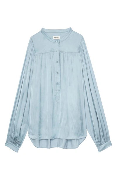 Shop Zadig & Voltaire Tigy Satin Blouse In Nuage