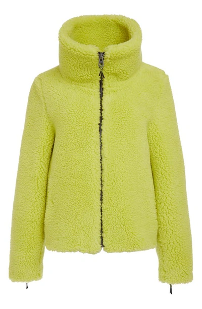 Shop Apparis Tamika Faux Shearling Coat In Lime Punch