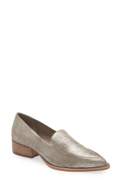 Shop Vince Camuto Becarda Pointed Toe Loafer In Dark Taupe/ Silver