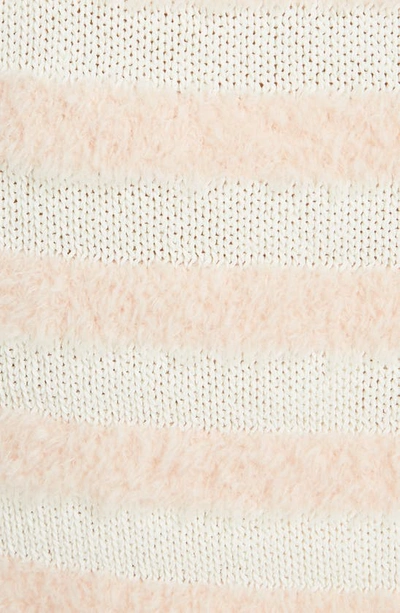 Shop Balmain Fluffy Stripe Wool Blend Miniskirt In Gkx Gkx Blanc Cass/ Rose Poudr