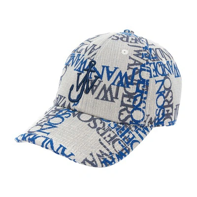 Shop Jw Anderson Baseball Cap In Off White Blue