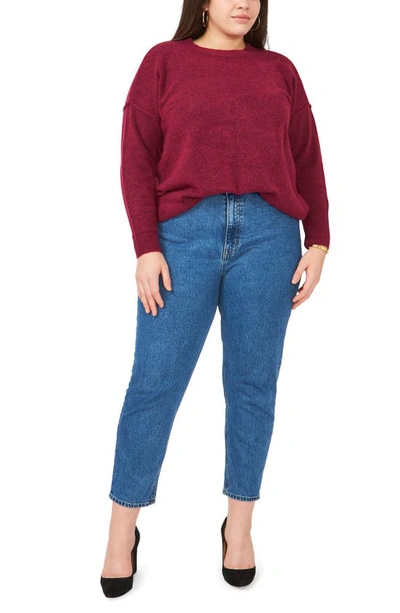 Shop Vince Camuto Crewneck Sweater In Burgundy