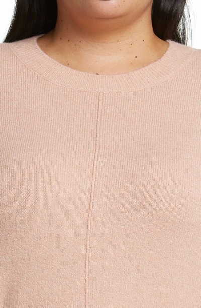 Vince Camuto Extended Shoulder Colorblock Sweater In Misty Pink