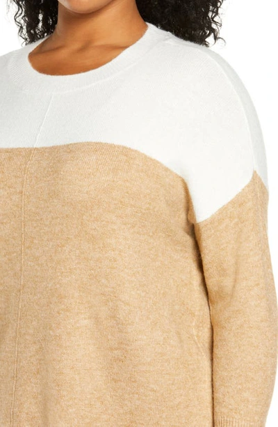 Shop Vince Camuto Colorblock Sweater In Antique White