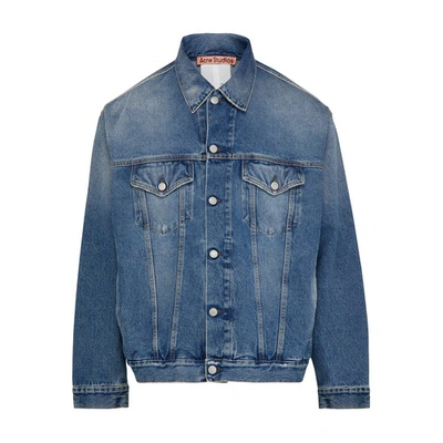 Shop Acne Studios Robin Denim Jacket In Mid Blue