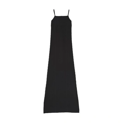 Shop Aeron Fleur - Ribbed String Dress In Black