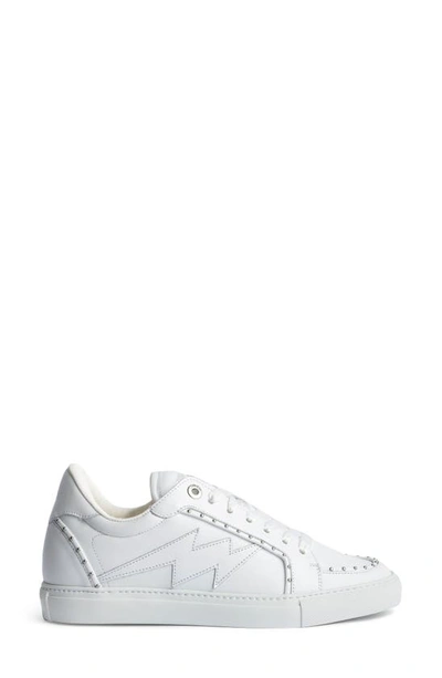 Shop Zadig & Voltaire Low Top Stud Sneaker In Blanc