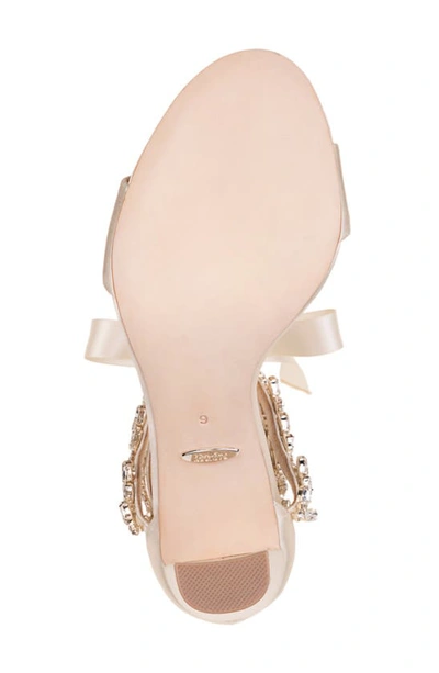 Shop Badgley Mischka Ever After Embellished Sandal In Ivory Satin