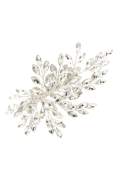 Shop Brides And Hairpins Sahara Crystal Leaf Bendable Hair Clip In Silver