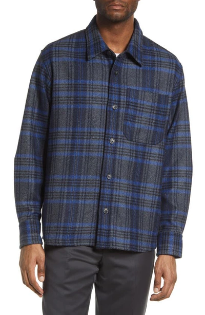 Shop Apc Surchemise Basile Plaid Button-up Shirt In Gris Chi