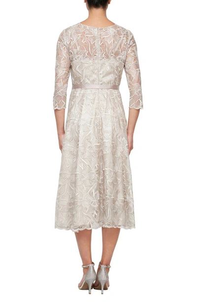 Shop Alex Evenings Embroidered Cocktail Dress In Taupe
