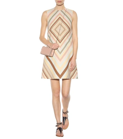 Shop Valentino Wool And Silk Shift Dress In Multicoloured