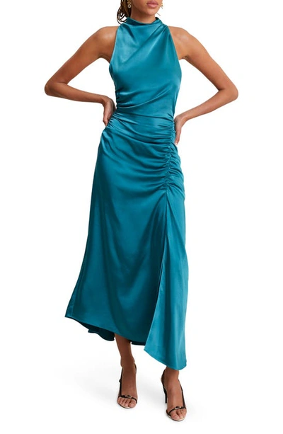 Shop A.l.c Inez Sleeveless Ruched Dress In Emerald