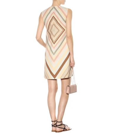 Shop Valentino Wool And Silk Shift Dress In Multicoloured