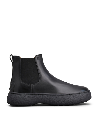 Shop Tod's Chelsea Boot Tod`s W. G. Leather In Black