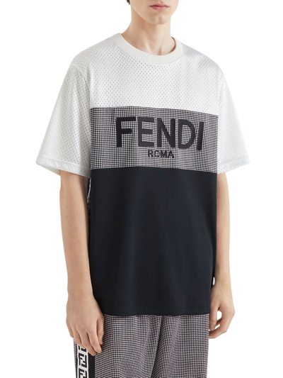 Shop Fendi Multicolor Jersey T-shirt In White