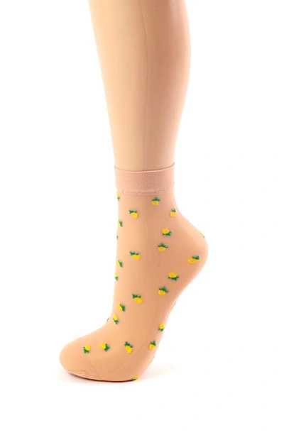 Shop Pretty Polly Lemon Ankle Socks In Nude Mix