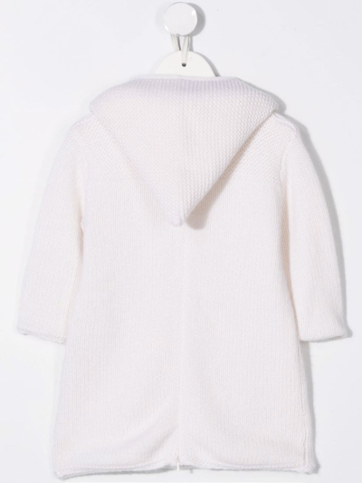 Shop Bonpoint Pointed-hood Knitted Hoodie In White