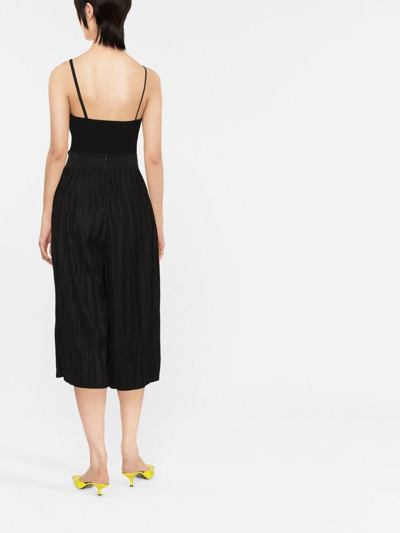 Shop Viktor & Rolf Pleated Double-breasted Culottes In Schwarz