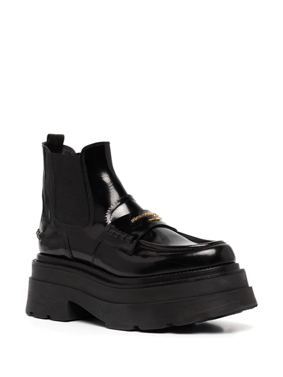 Shop Alexander Wang Logo-plaque Chunky Sole Boots In Black
