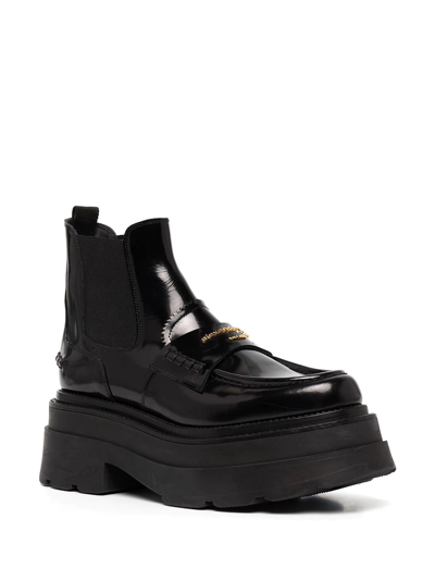 Alexander Wang Logo-plaque Chunky Sole Boots In Black