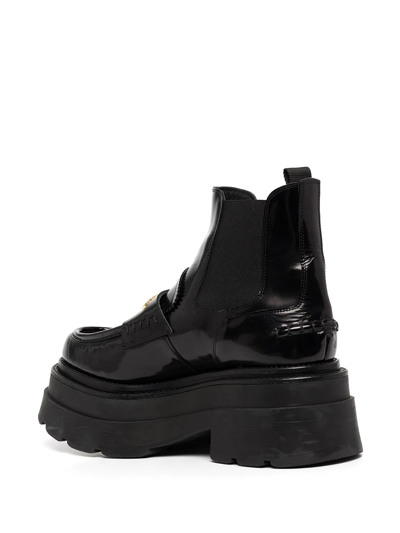 Alexander Wang Logo-plaque Chunky Sole Boots In Black