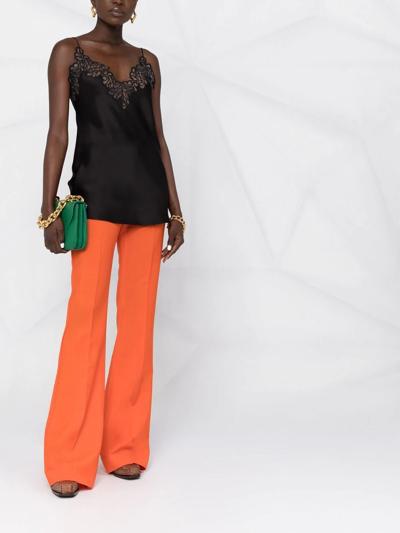 Stella Mccartney Satin Cami Featuring Lace Detail In Black