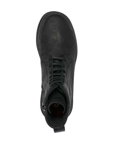 Camper Colour-block Lace-up Boots In Black