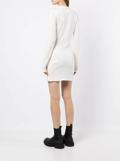 Shop Dion Lee Ribbed Mini Shift Dress In White