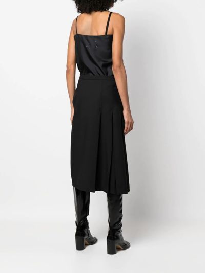 Shop Maison Margiela Reworked Wool Midi Dress In Schwarz