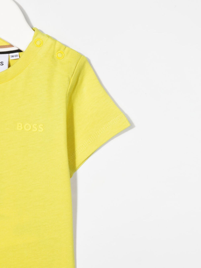 Shop Bosswear Logo-print Short-sleeved T-shirt In Gelb