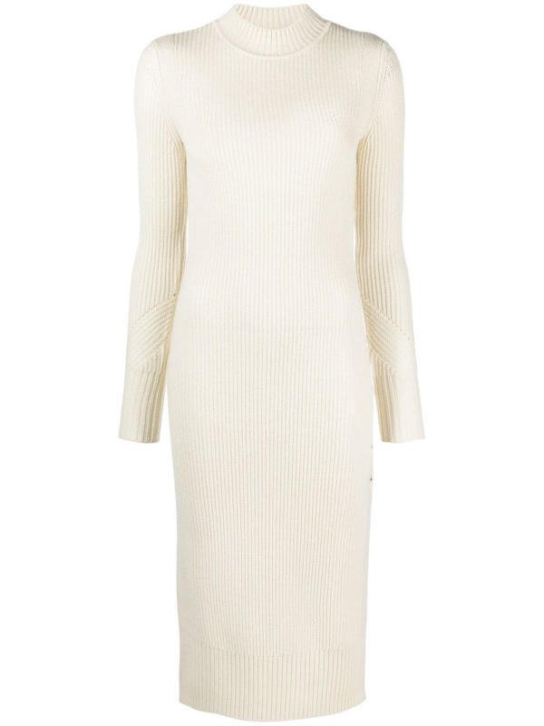 Patrizia Pepe crochet-knit midi dress - Neutrals