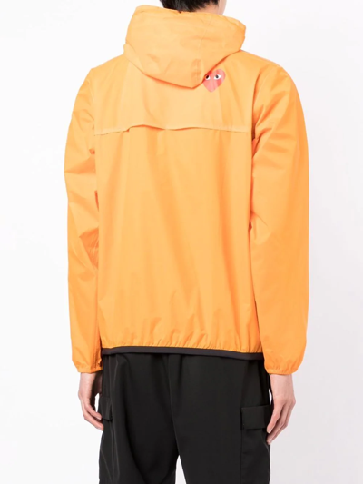 Shop Comme Des Garçons Play X K-way Quarter-zip Hoodie In Orange