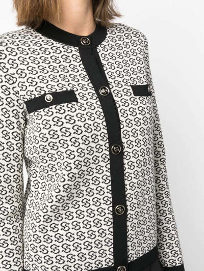 Ferragamo Gancini Galoure Knitted Jacket In Nude