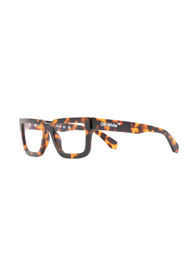 Shop Off-white Square-frame Glasses In Brown