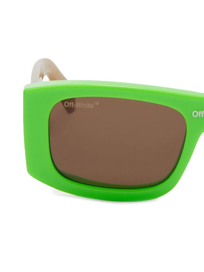 Off-white Lucio Logo-print Sunglasses In Braun