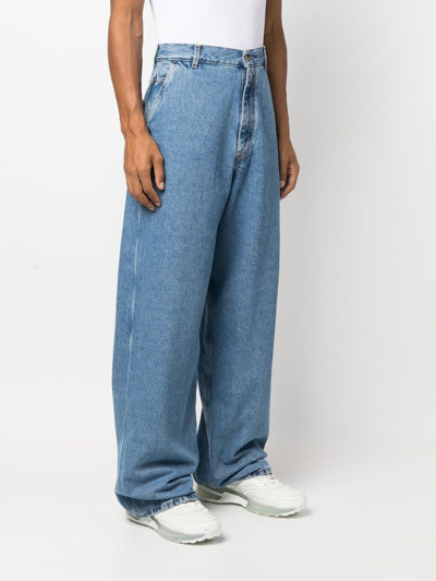 Shop Off-white Wide-leg Jeans In Blau