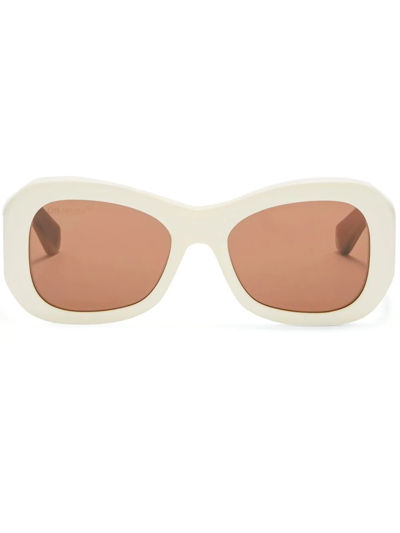 Off-white Logo-print Sunglasses In Braun