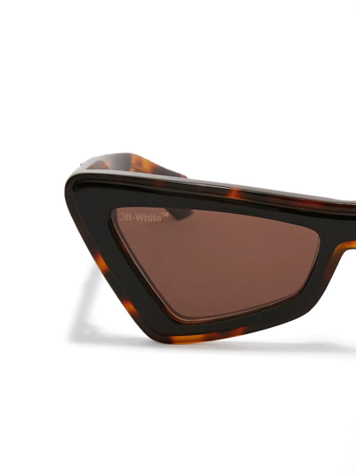 Off-white Artemisia Cat-eye Acetate Sunglasses In Braun