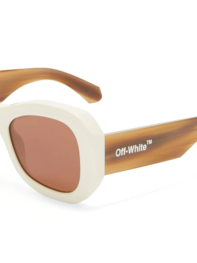 Off-white Logo-print Sunglasses In Braun